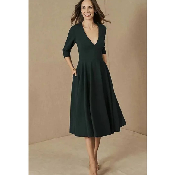 BHLDN Dresses & Skirts - NWT BHLDN Valdis Dark Green Midi Dress